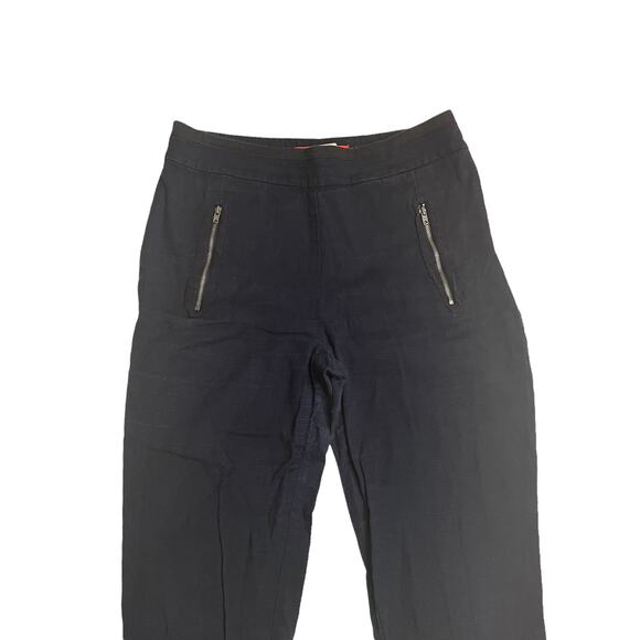 Anthropologie Cartonnier Navy Blue Charlie High Rise Straight Leg Pants Size 6 - Picture 3 of 13